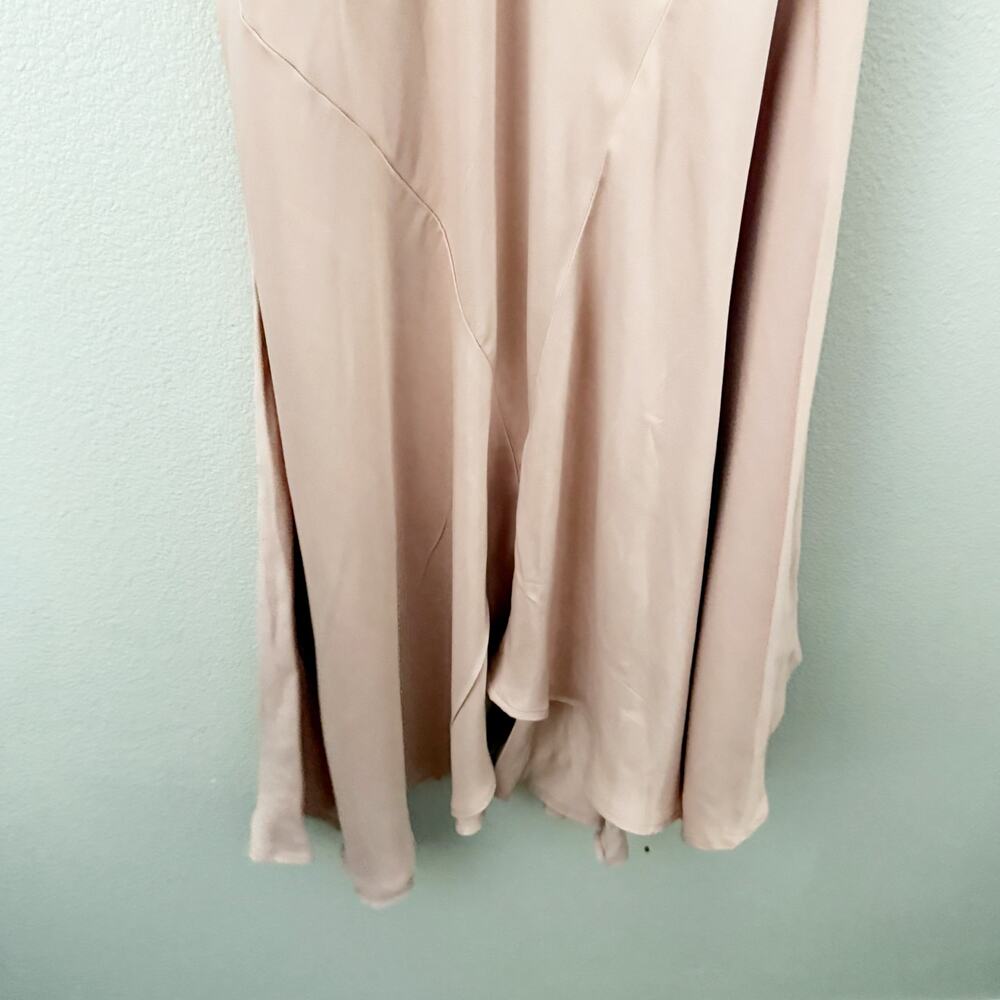 ANTHROPOLOGIE | Blush Pink Cowl-Neck  Twofer Slip Gown Lace Viscose | Medium - Picture 6 of 13